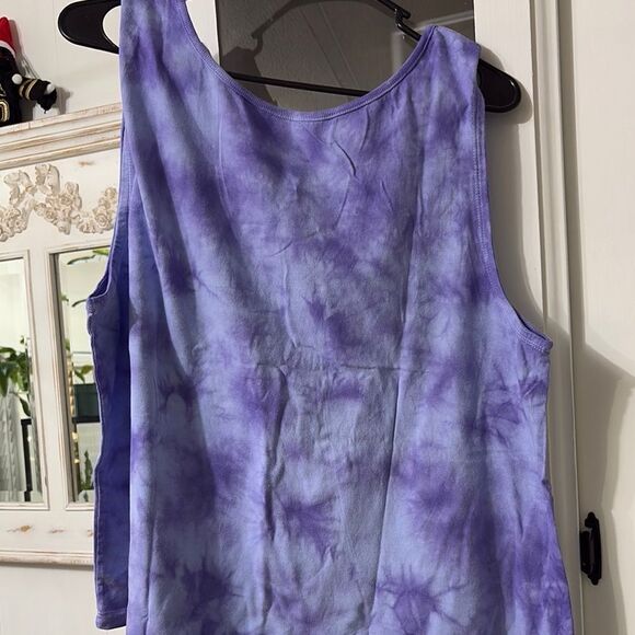 NWT 2pc set Star Wars Purple Tie-Dye Tank Top size XL, Biker Shorts size L - Picture 3 of 8
